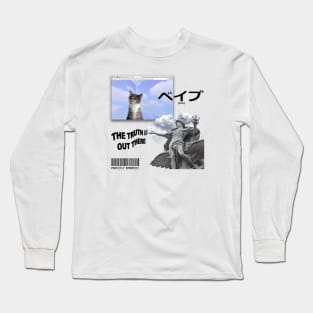 Kitten vaporwave pop Long Sleeve T-Shirt